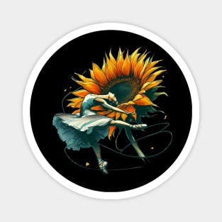 Sunflower Ballet Dancer Fantasy Magnet